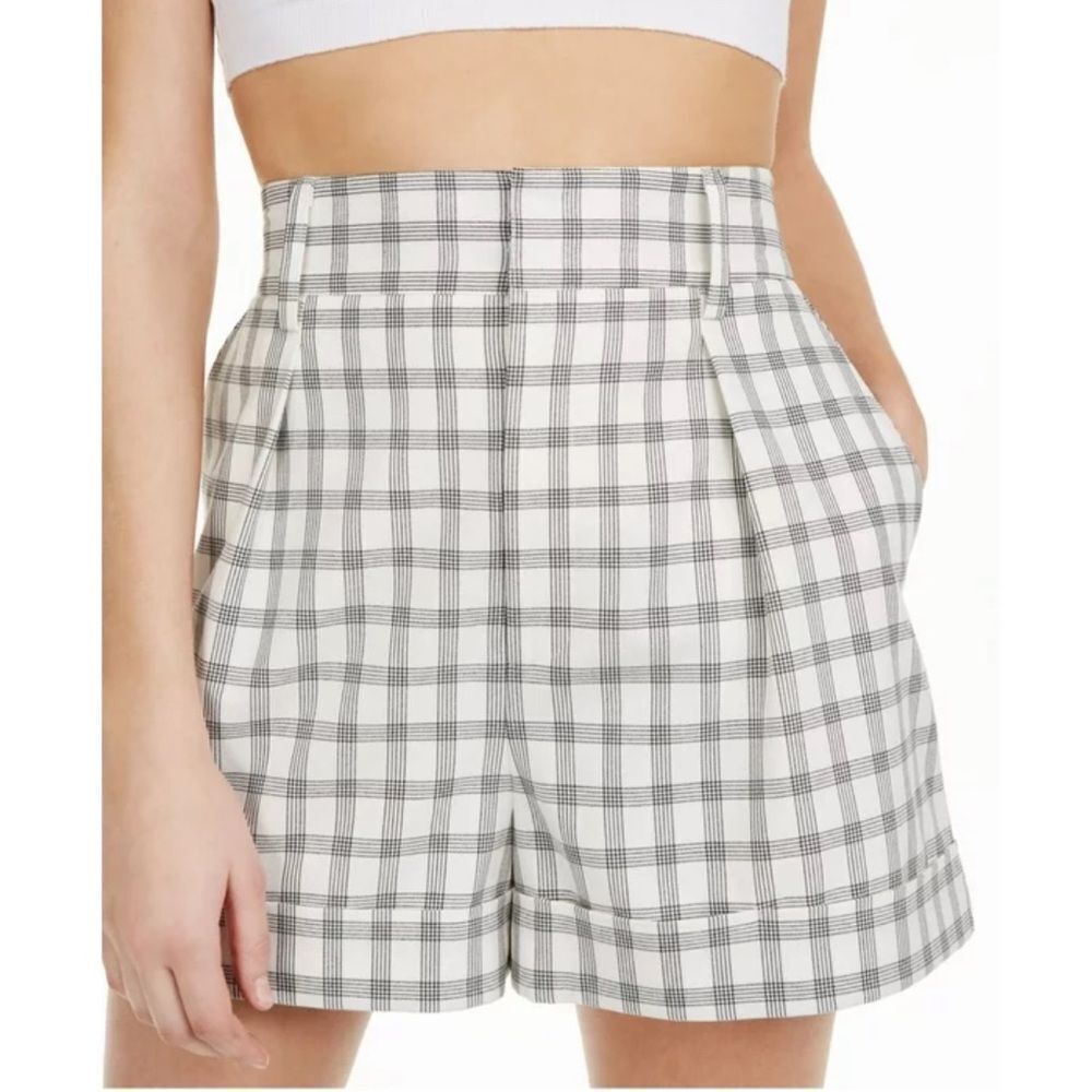 Danielle Bernstein plaid high‎ waisted shorts women’s size 4